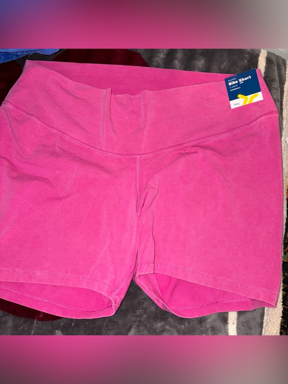 NWT Old Navy Hot Pink High-Waisted Athletic Bike Shorts - Picture 5 of 5
